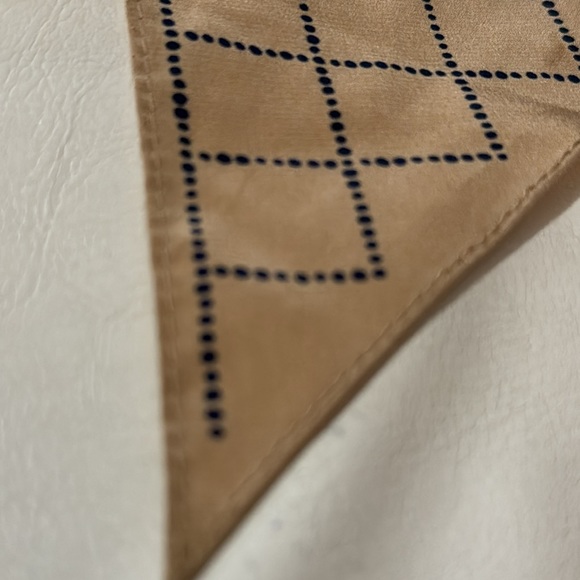 Vintage Vera Neumann Scarf-Long Style-Tan/Navy-Polyester - Picture 4 of 16